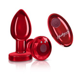 Cheeky Charms Red Rechargeable Vibrating Metal Butt Plug Medium Butt Plugs - Vibrating